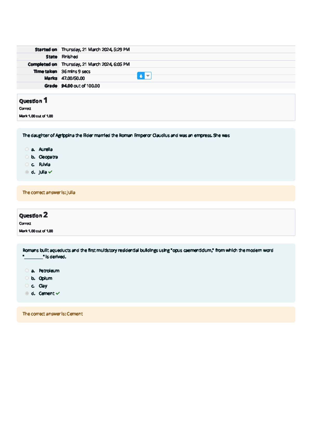 HIST 101 Review Quiz Results and Analysis - Studocu