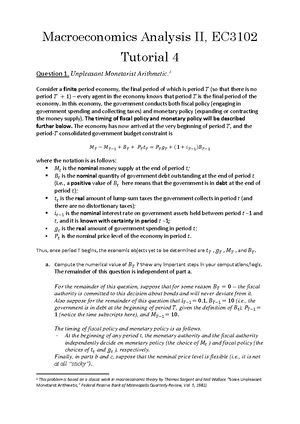 Tutorial 1 Sem2 2021 solution - Macroeconomics Analysis II, EC Tutorial ...