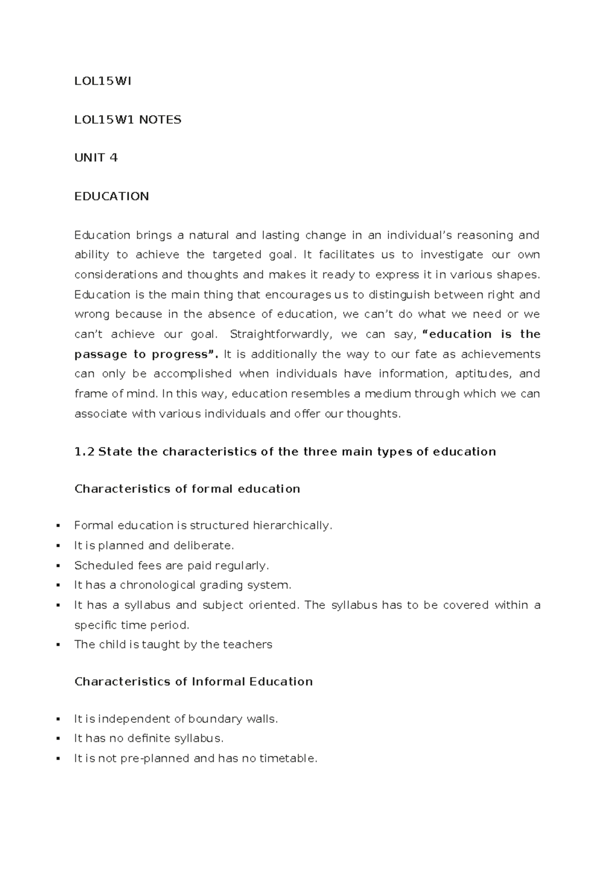 LOL15W1 Education Notes: Types, Characteristics & Learning Strategies ...