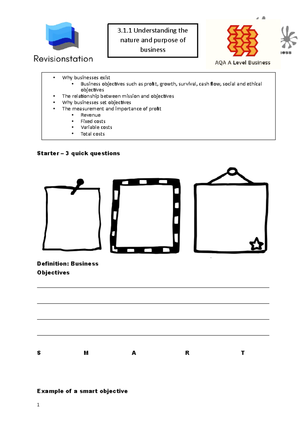 311 Worksheet - Understanding Business Objectives and Concepts - Studocu