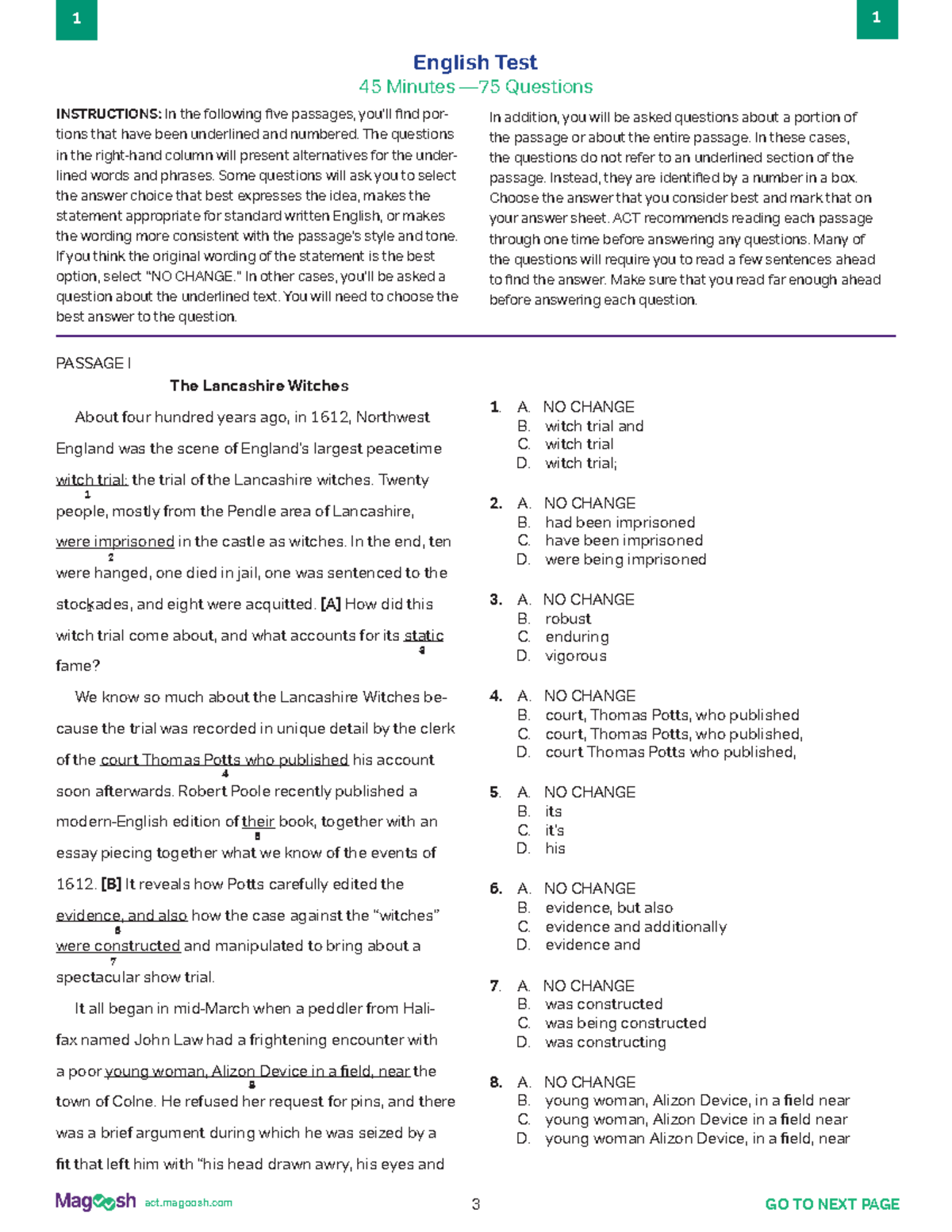 ACT Practice Test: Magoosh Insights & Questions Review - Studocu