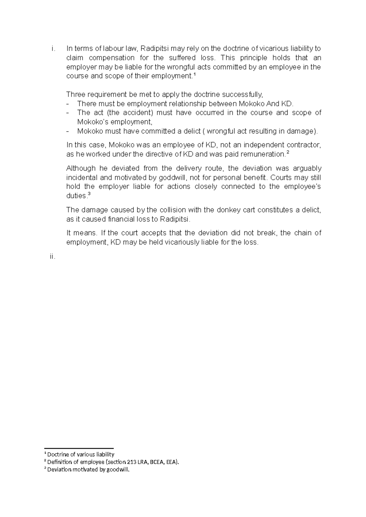 MRL3702 Assignment 2: Vicarious liability in labour law explained - Studocu