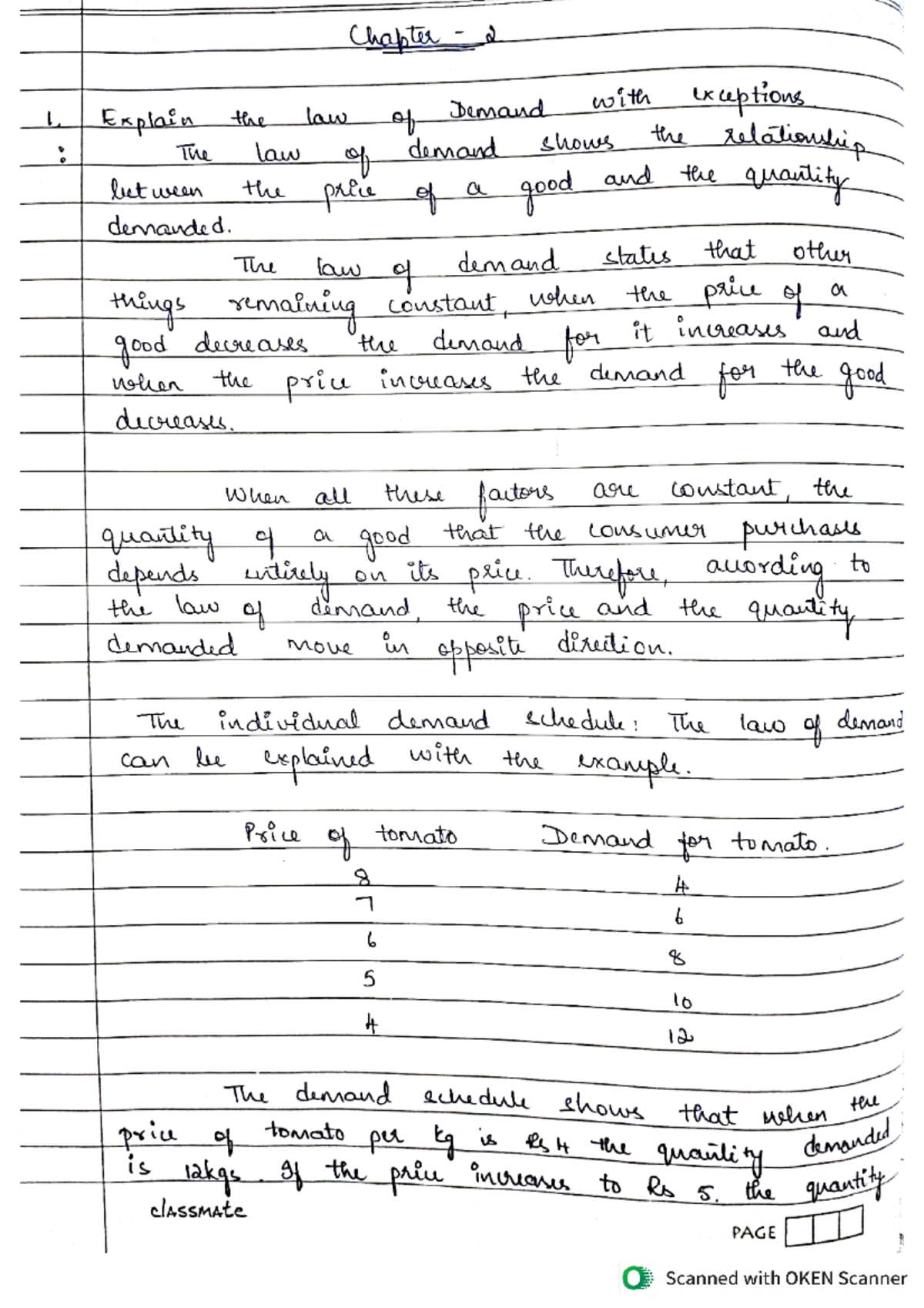 Economics unit 2 nd 3 - notes - Chapter 2 1. Explain the law of Demand ...