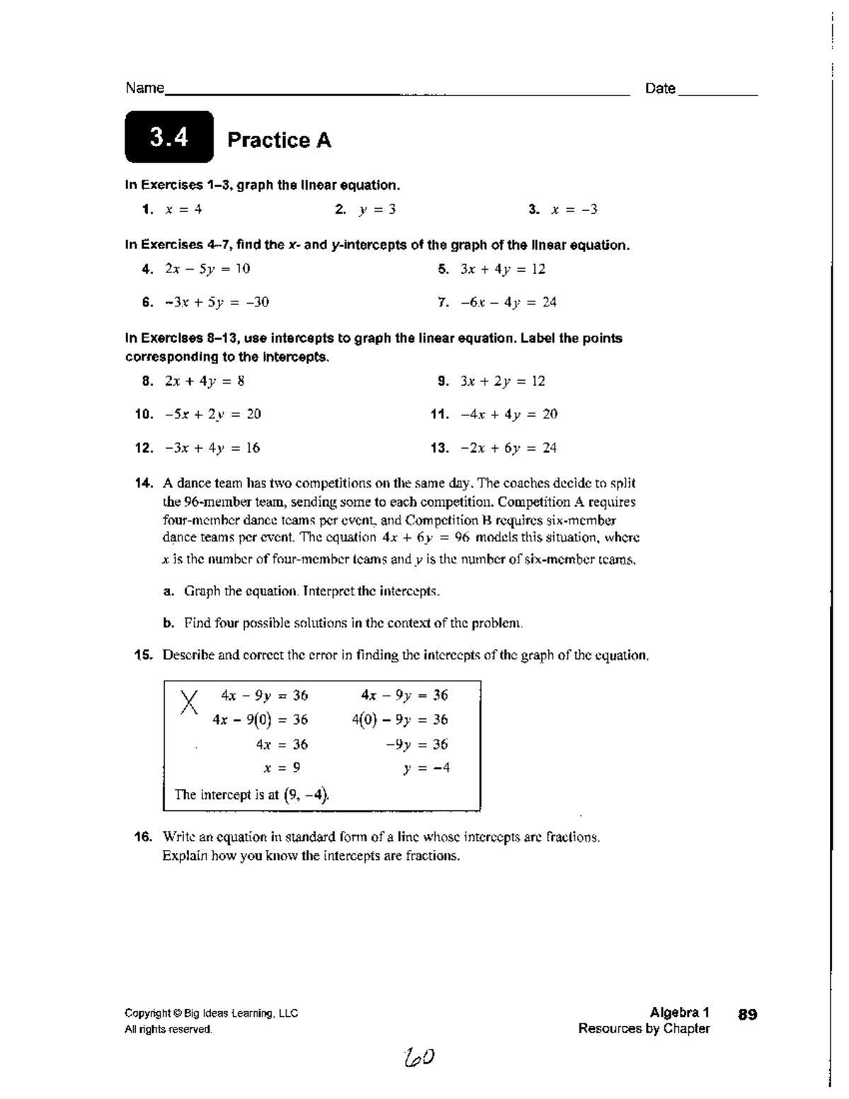 Algebra 1: Practice on Parallel and Perpendicular Lines (10.5) - Studocu