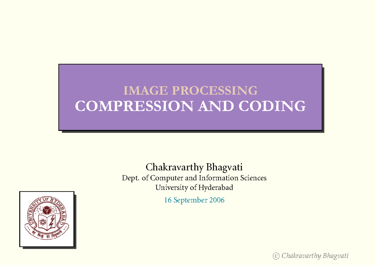Image Processing Course: Unit 4 - Huffman Coding Example - Studocu