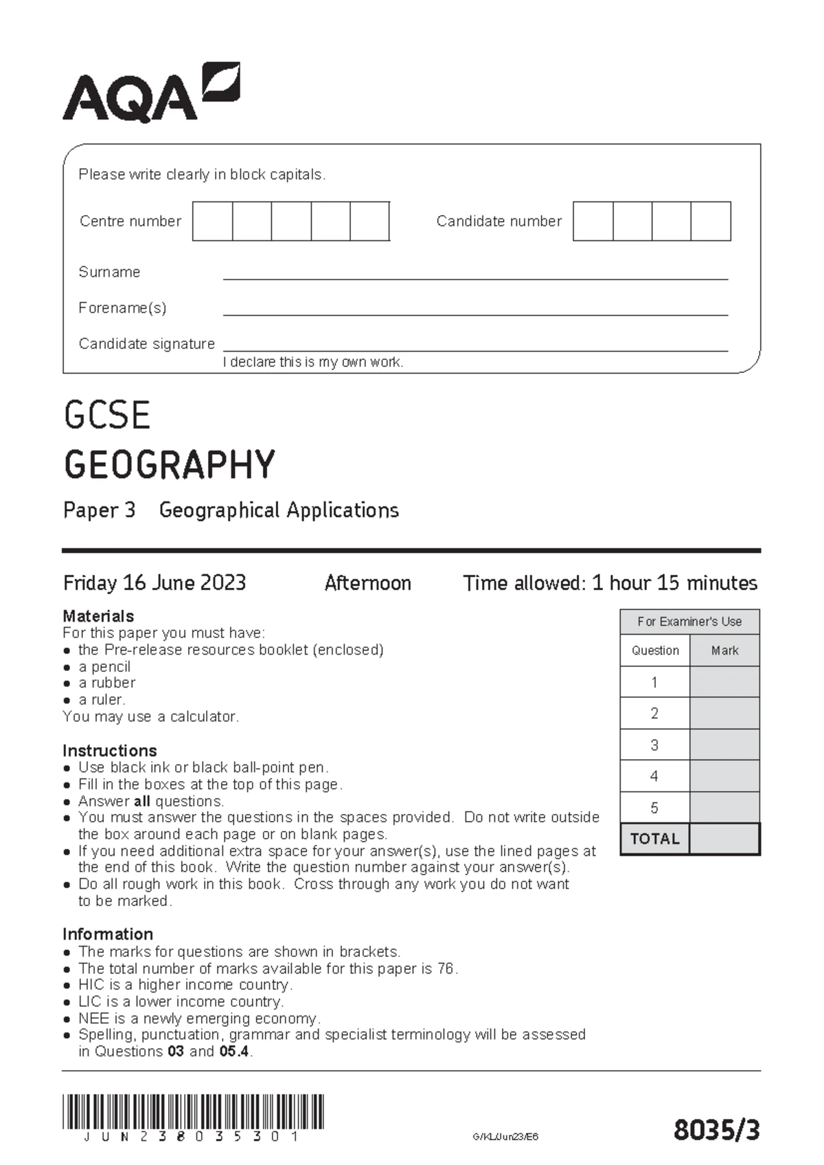 Geography Paper 2 revision guide 2022 pdf - GCSE GEOGRAPHY REVISION ...