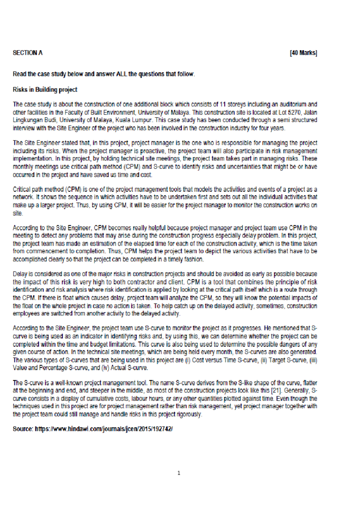 Pgdpm Case Study: Effective Risk Management in Construction Projects ...