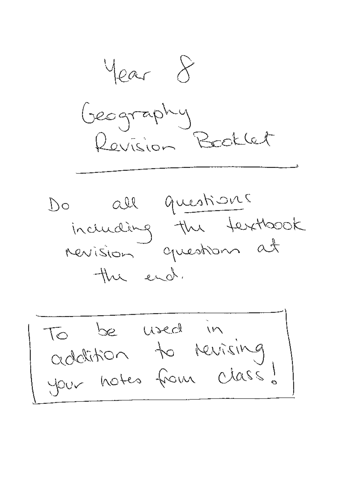 Year 8 Geography Final Exam Revision Booklet - Studocu