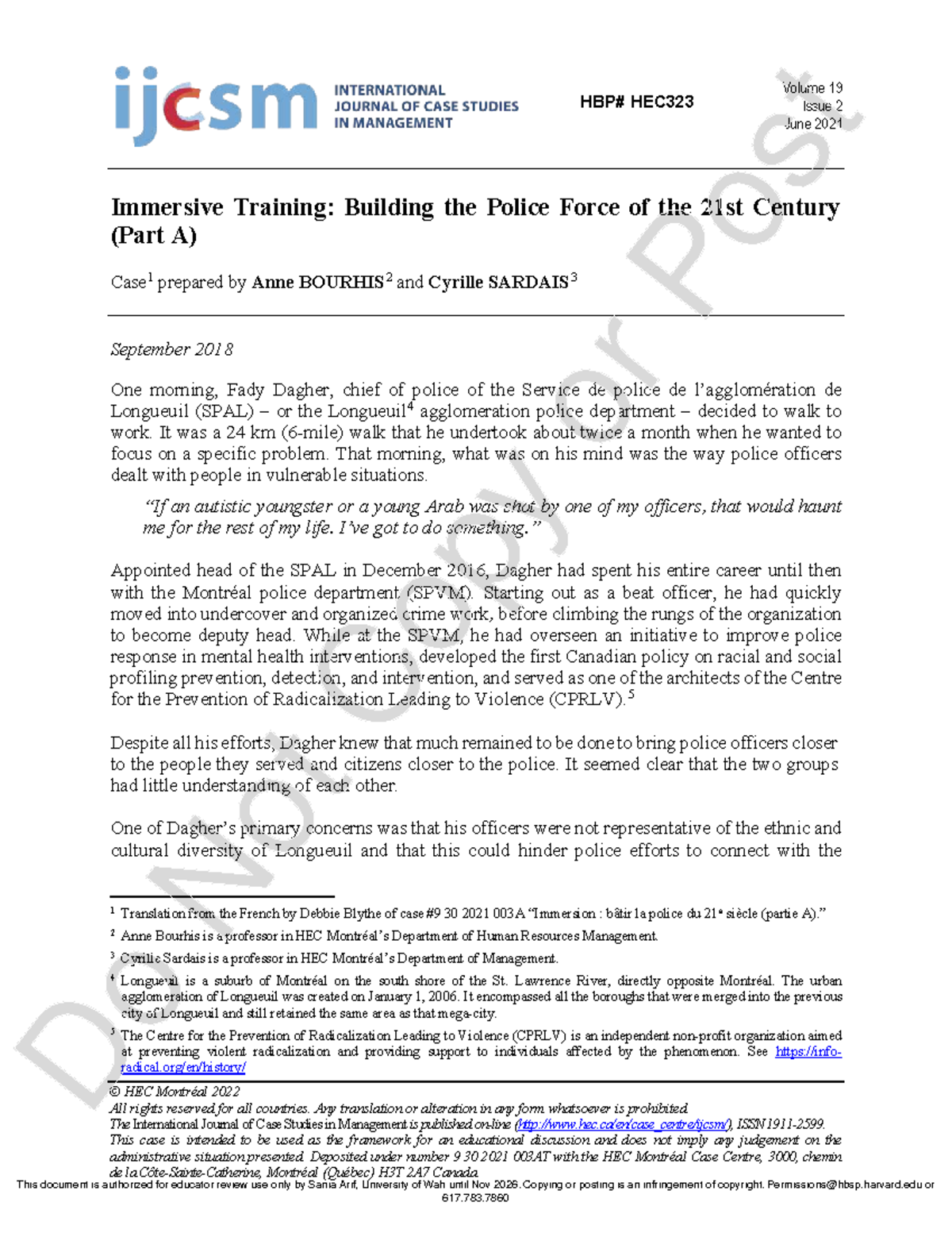 Case Study HEC323: Immersive Training for 21st Century Police Force ...