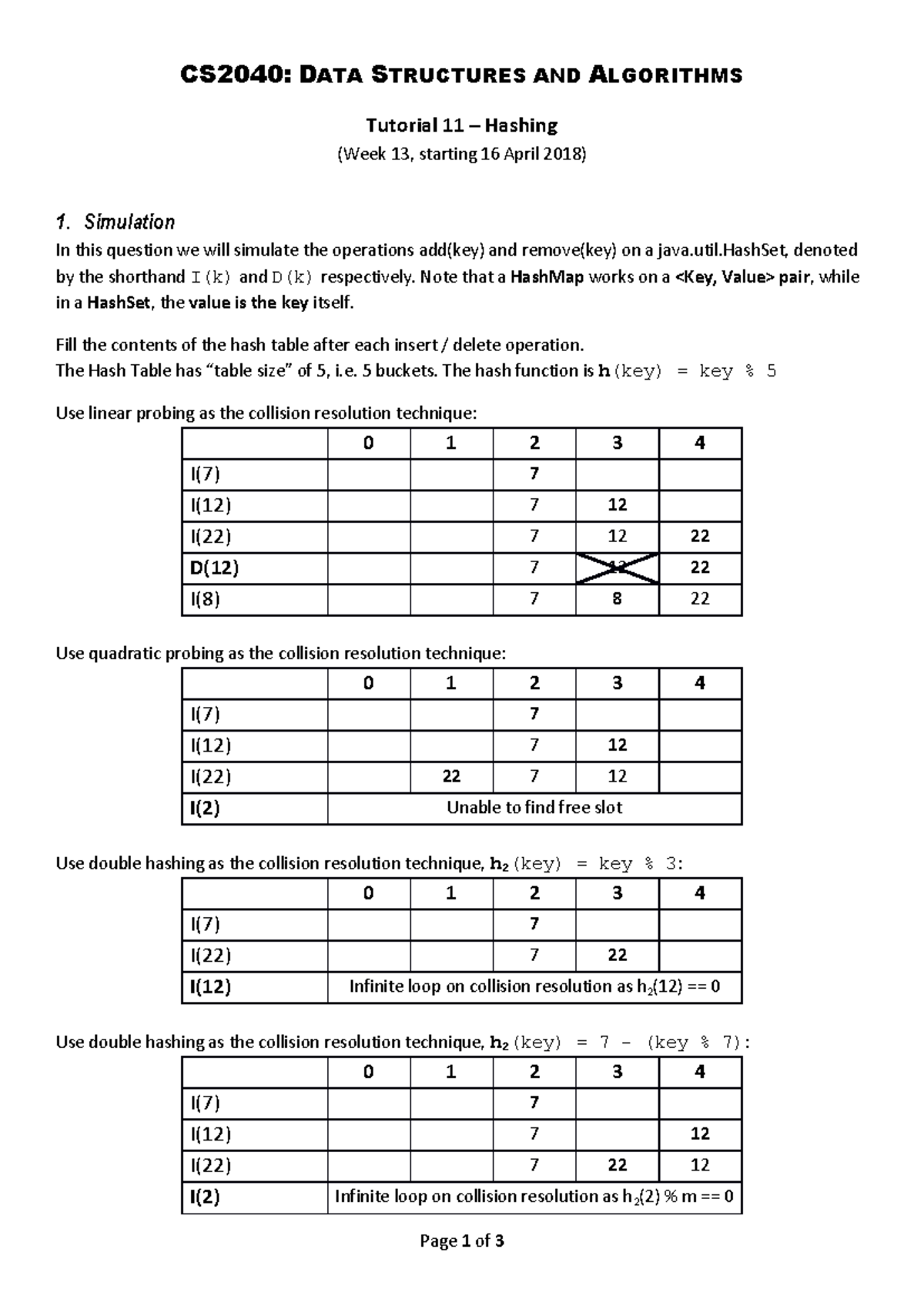 T11 ans - 24/25 Sem 1 - Page 1 of 3 CS2040: DATA STRUCTURES AND ...