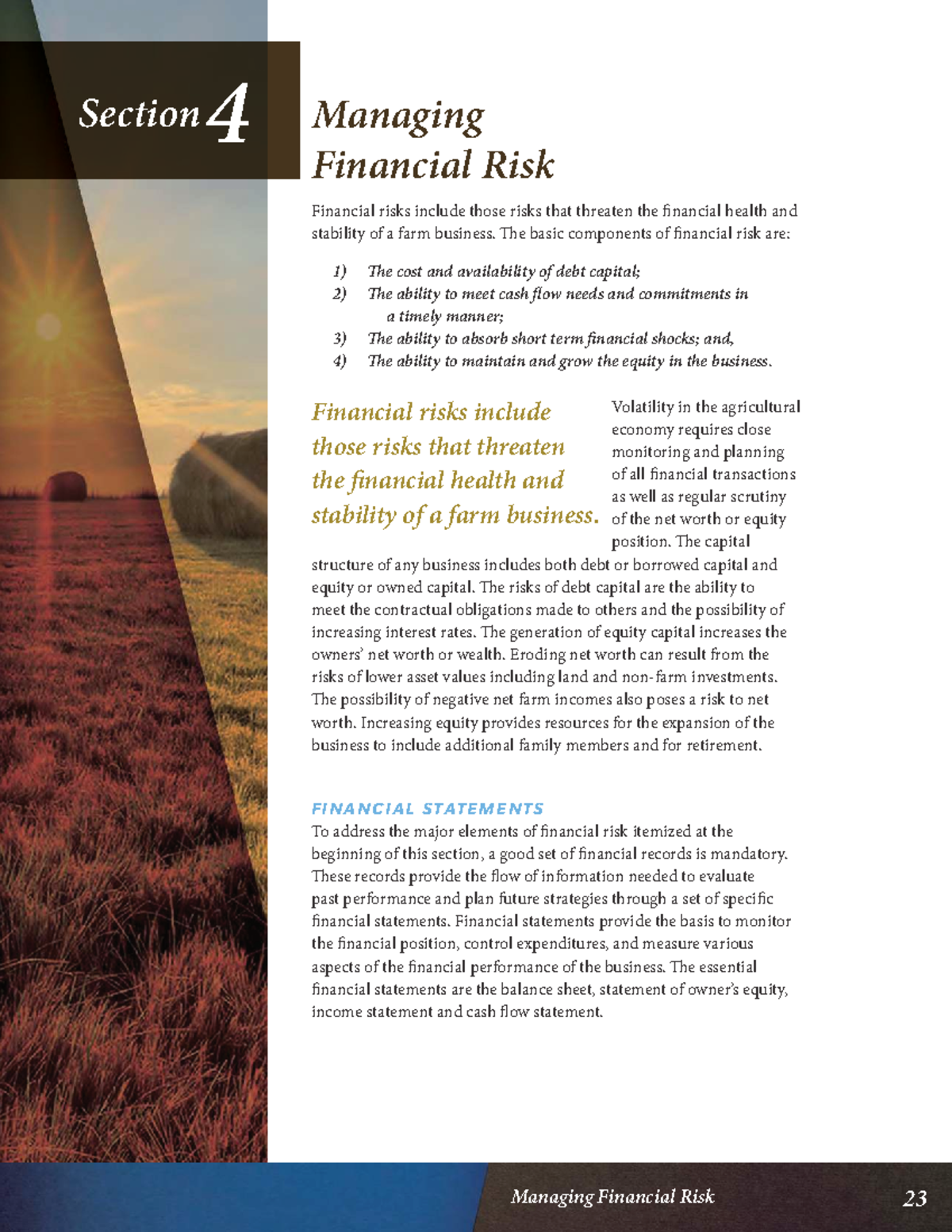 Managing Financial Risk in Agriculture: Key Components and Strategies ...