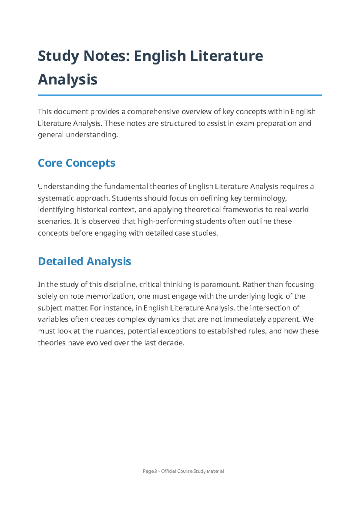 ENG 101: Comprehensive Study Notes on English Literature Analysis - Studocu