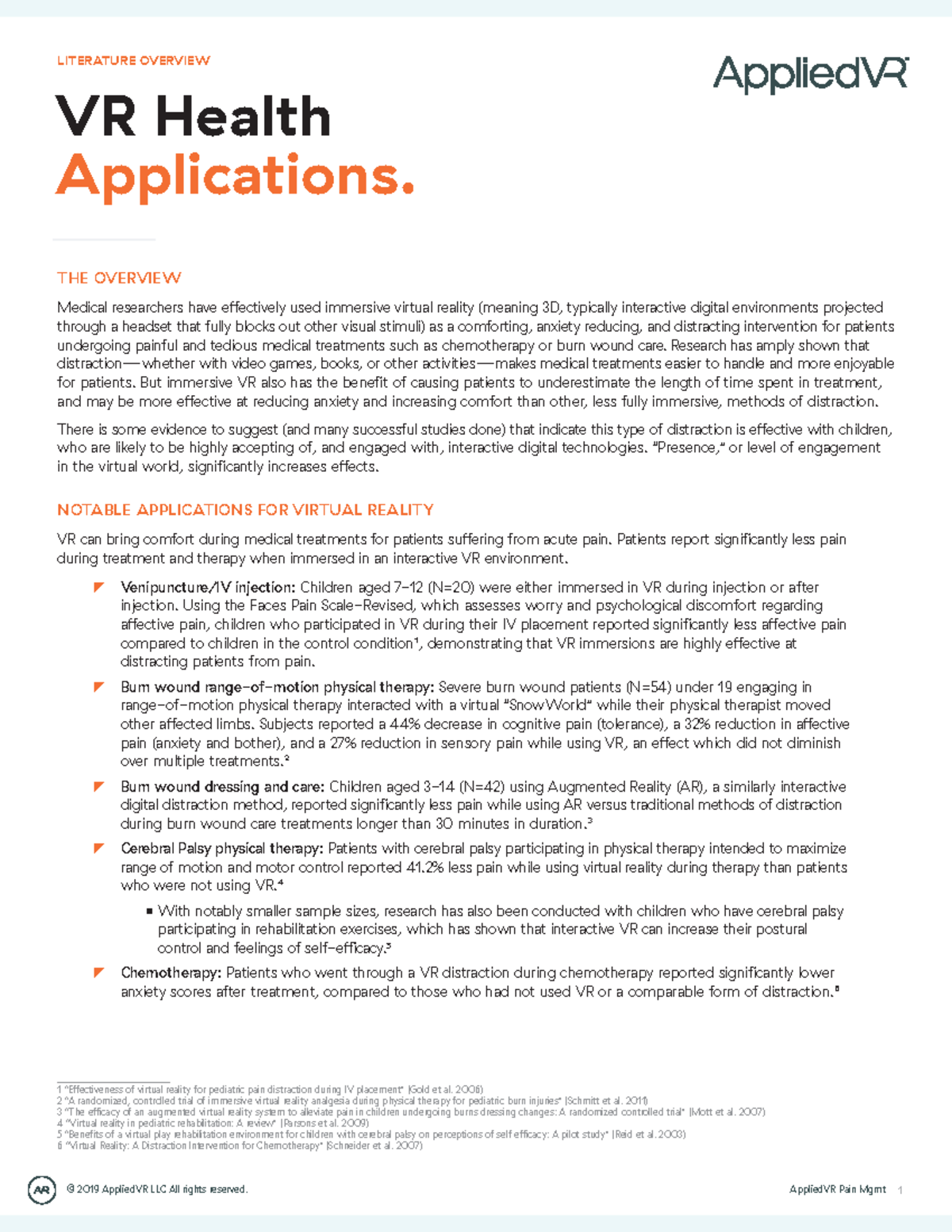 Applied VR White Paper 191105 - © 2019 AppliedVR LLC All rights ...