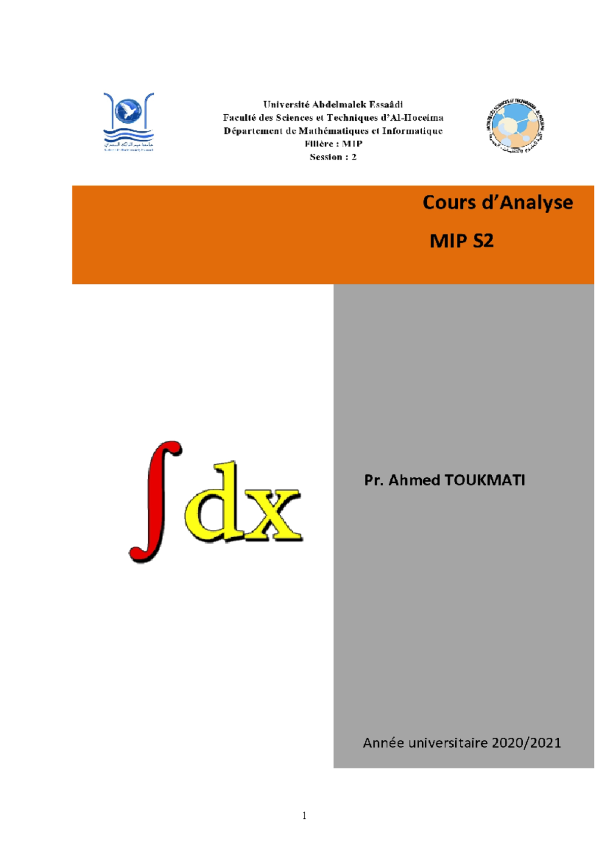 Analyse 2 : Cours Complet sur Intégrales, Primitives & Équations ...