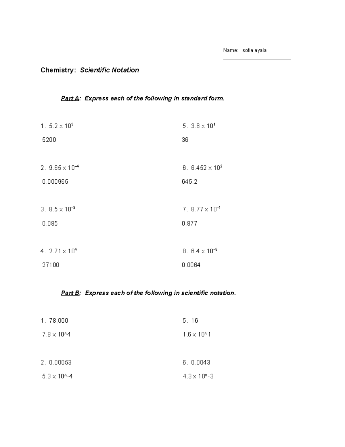 Chemistry 101: Scientific Notation Study Guide & Practice - Studocu