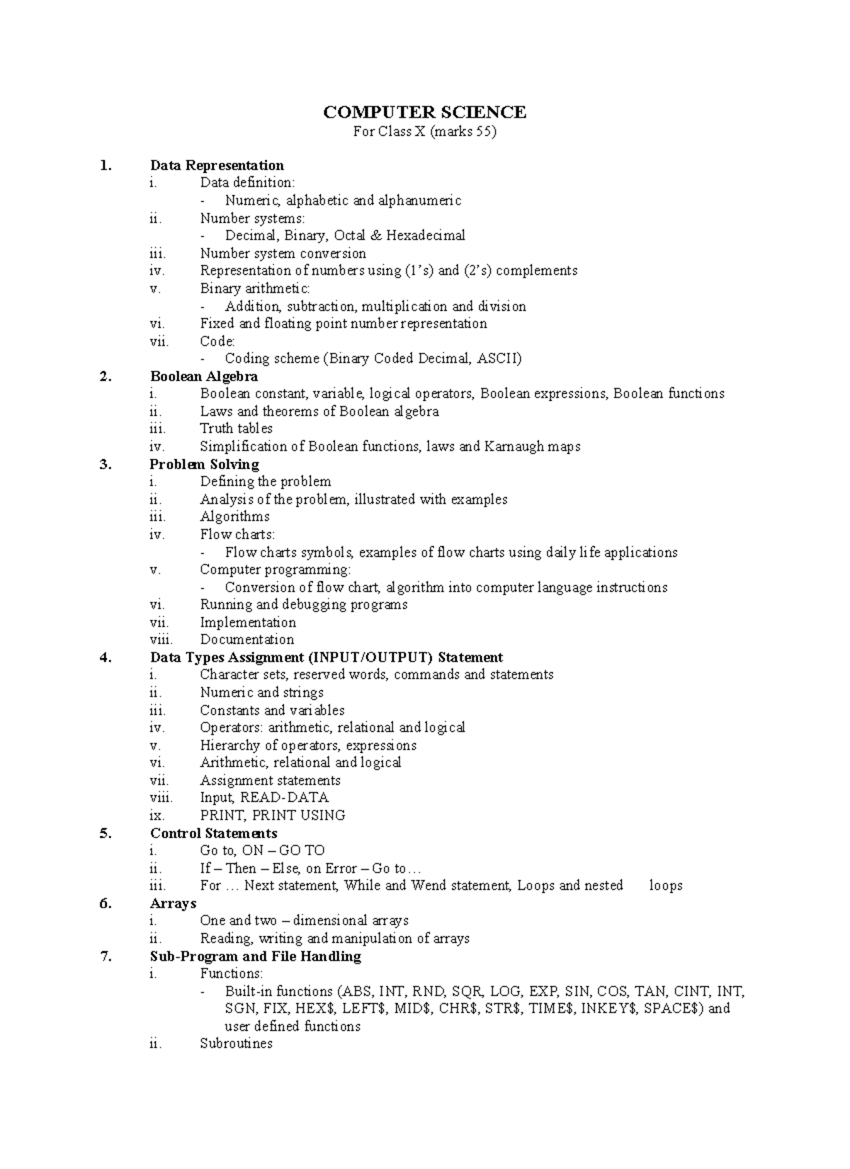 COMPUTER SCIENCE Class X Final Exam Study Notes and Practical Guide ...