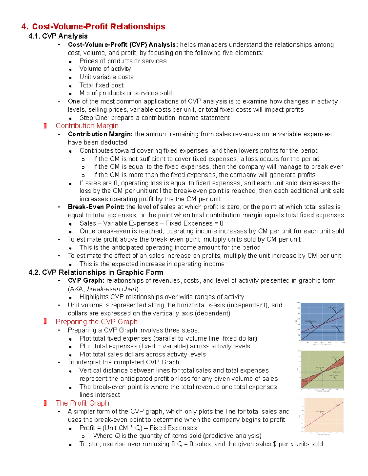 ADM 2341 - Ch. 4 Textbook Notes - 4. Cost-Volume-Profit Relationships 4 ...