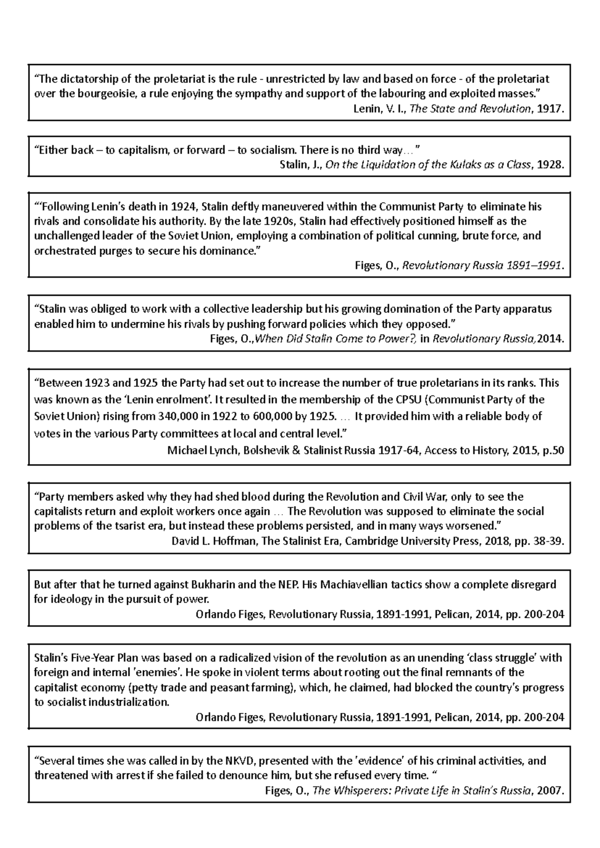 12.2MH Final Exam Notes: Stalin's Rise and Proletarian Dictatorship ...