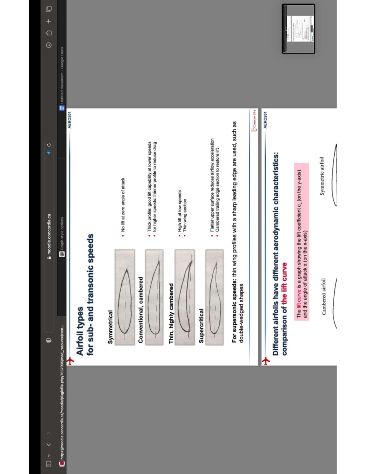 AERO201 Lecture Notes: Airfoil Types and Lift Characteristics - Studocu