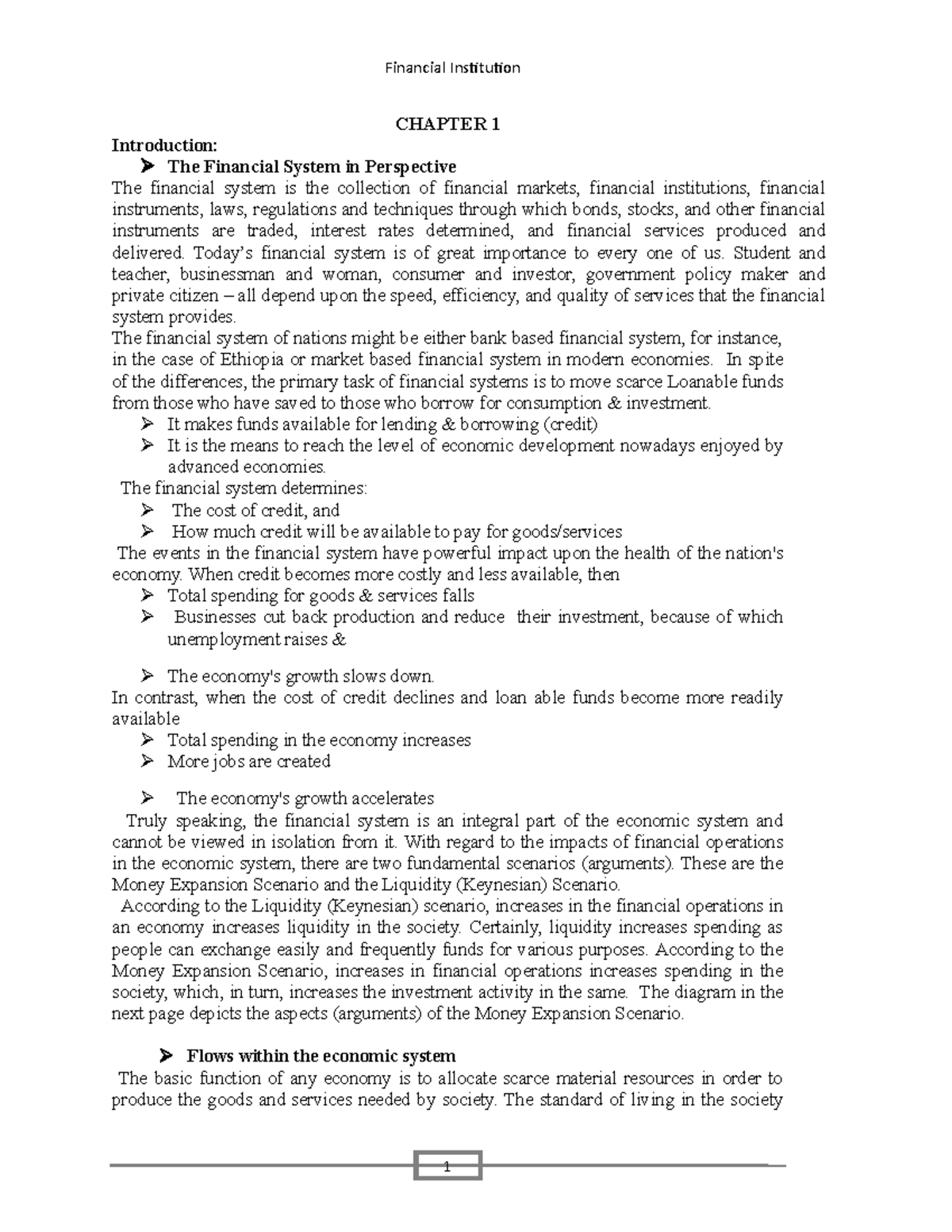 Ch 1: Intro to Financial Markets & Institutions - Overview and Roles ...