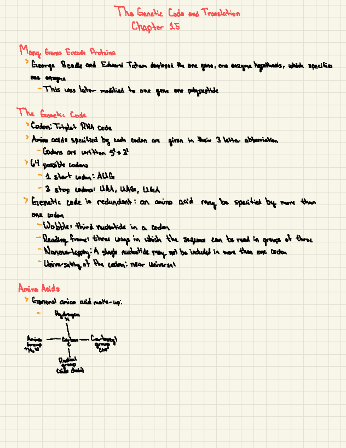 Lecture Notes: Genetic Code & Translation - Chapter 15 (BIOL 101) - Studocu
