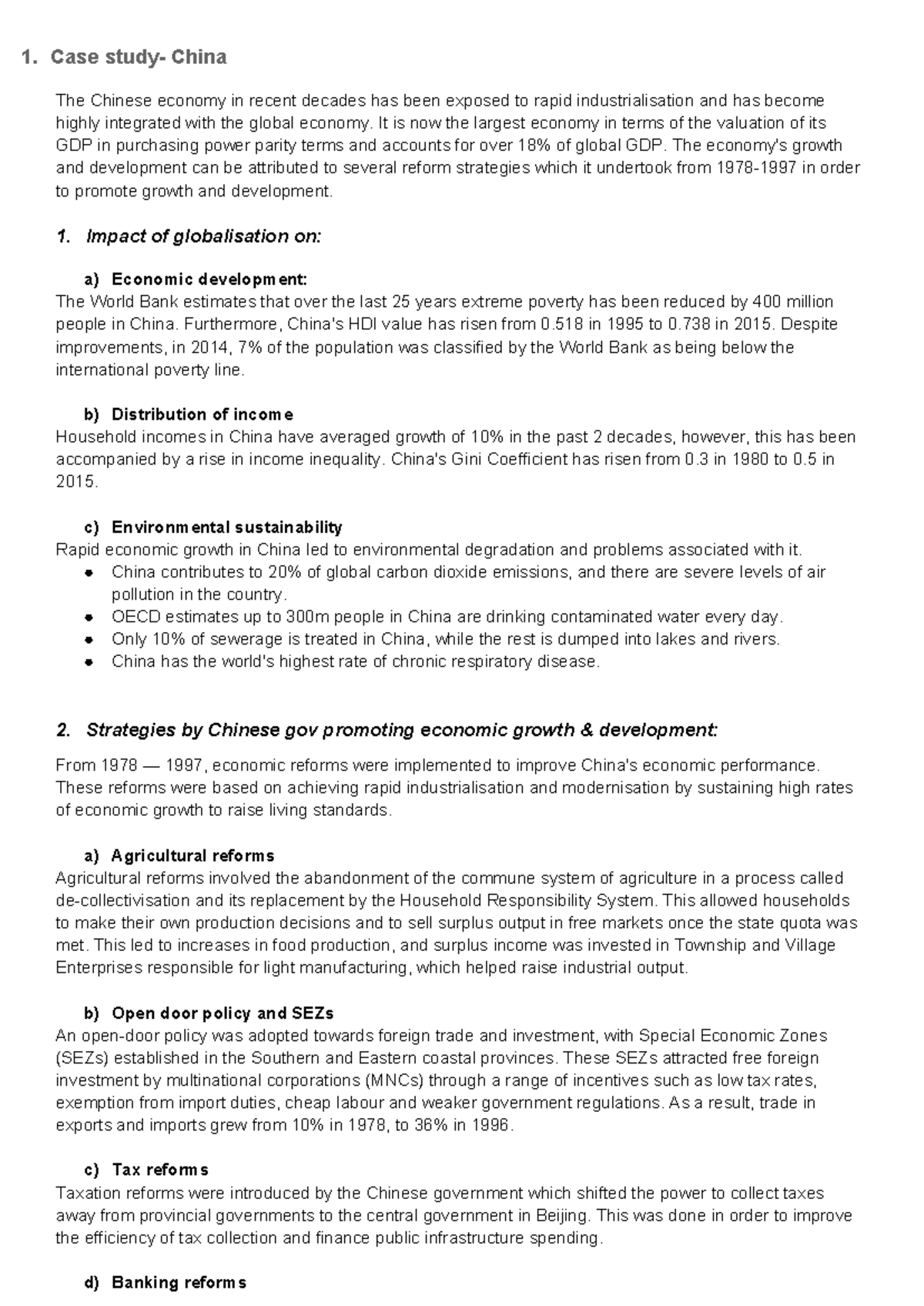 Case Study: China's Economic Reforms and Global Integration Analysis ...