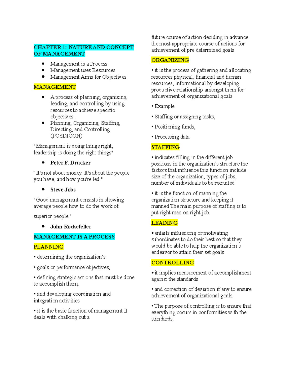 Senior HIGH School - Organizational Management Chapter 1 - CHAPTER 1 ...