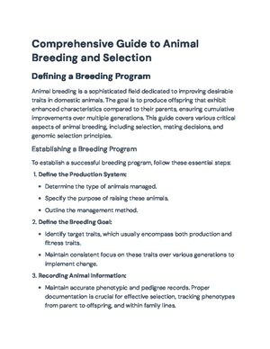 Comprehensive Guide to Animal Breeding Principles and Practices ...