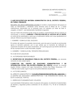 Indirecto Orden contra orden de Aprehension Generica - C. JUEZ DE ...