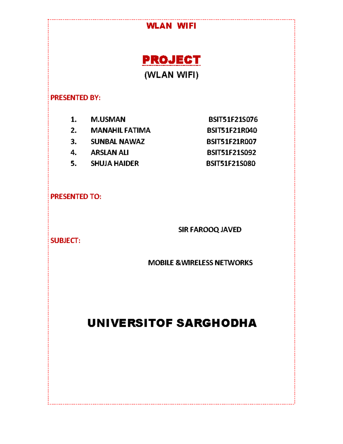 WLAN WiFi Project Overview: Key Concepts and Applications in Mobile ...