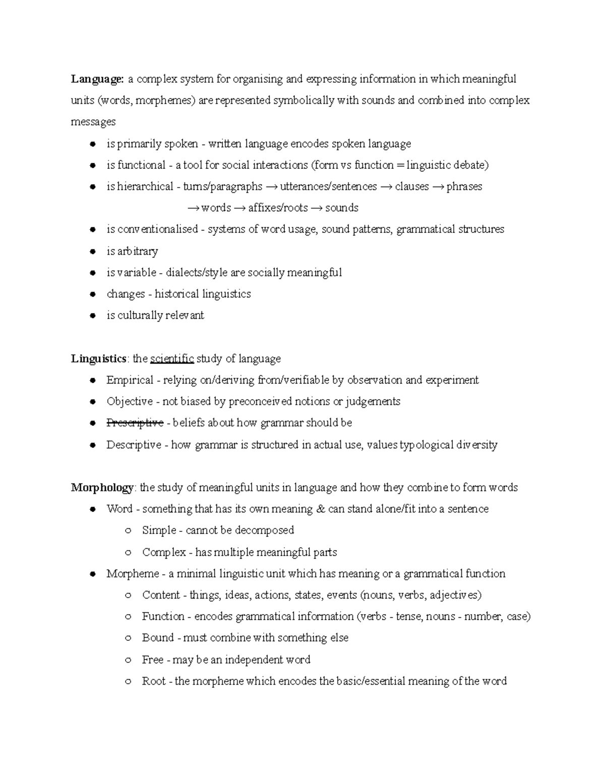 LING20 F19 Midterm Study Guide: Key Concepts in Linguistics - Studocu