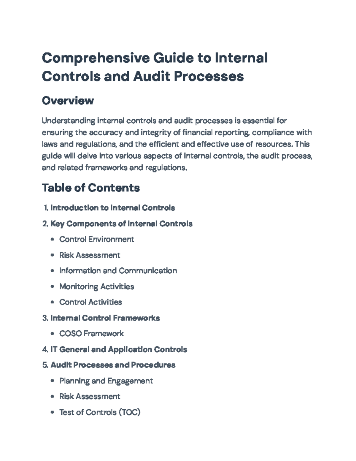 Comprehensive Guide to IT General Controls and Audit Procedures ...