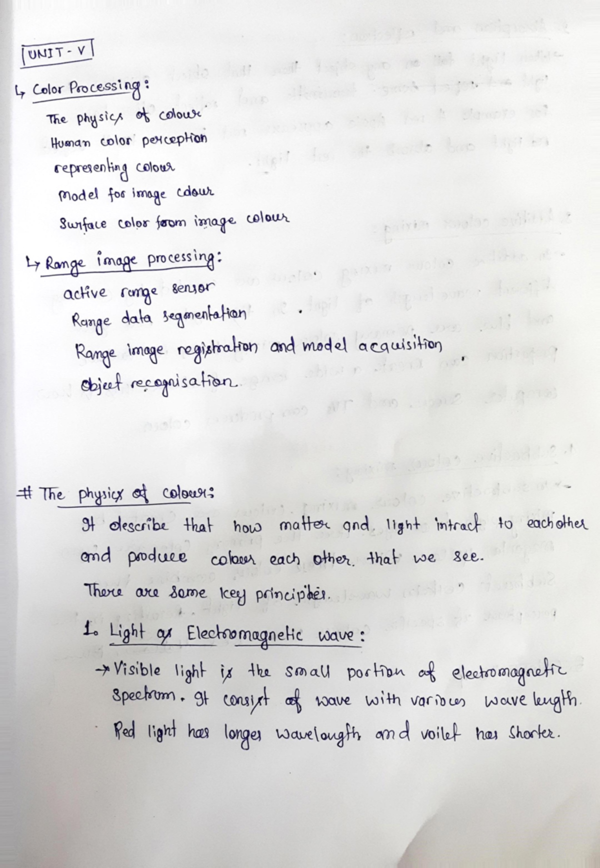 UNIT.5 - Color Processing and CV Notes - Studocu