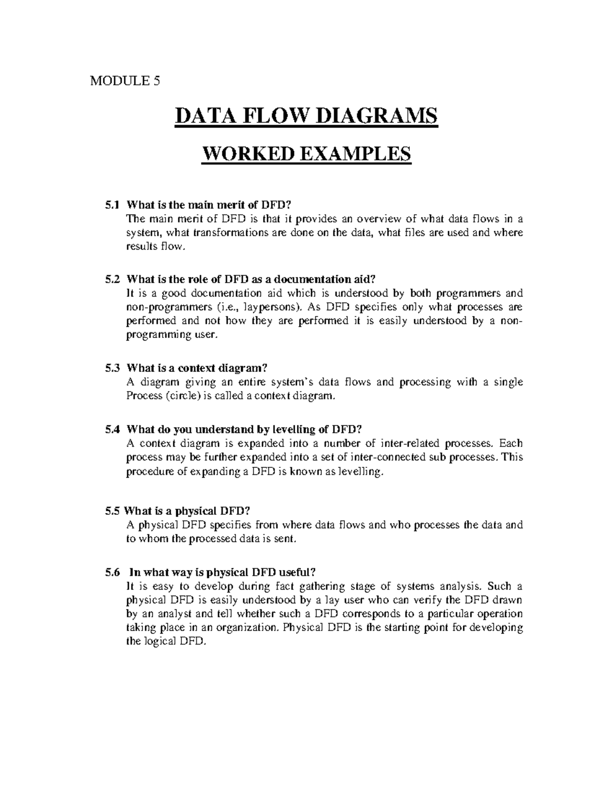 SAD CH7: Data Flow Diagrams - Key Concepts & Examples - Studocu