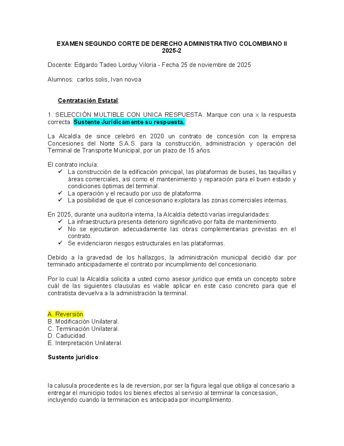 Examen Final Derecho Administrativo II - Dacii 2025-2 - Studocu