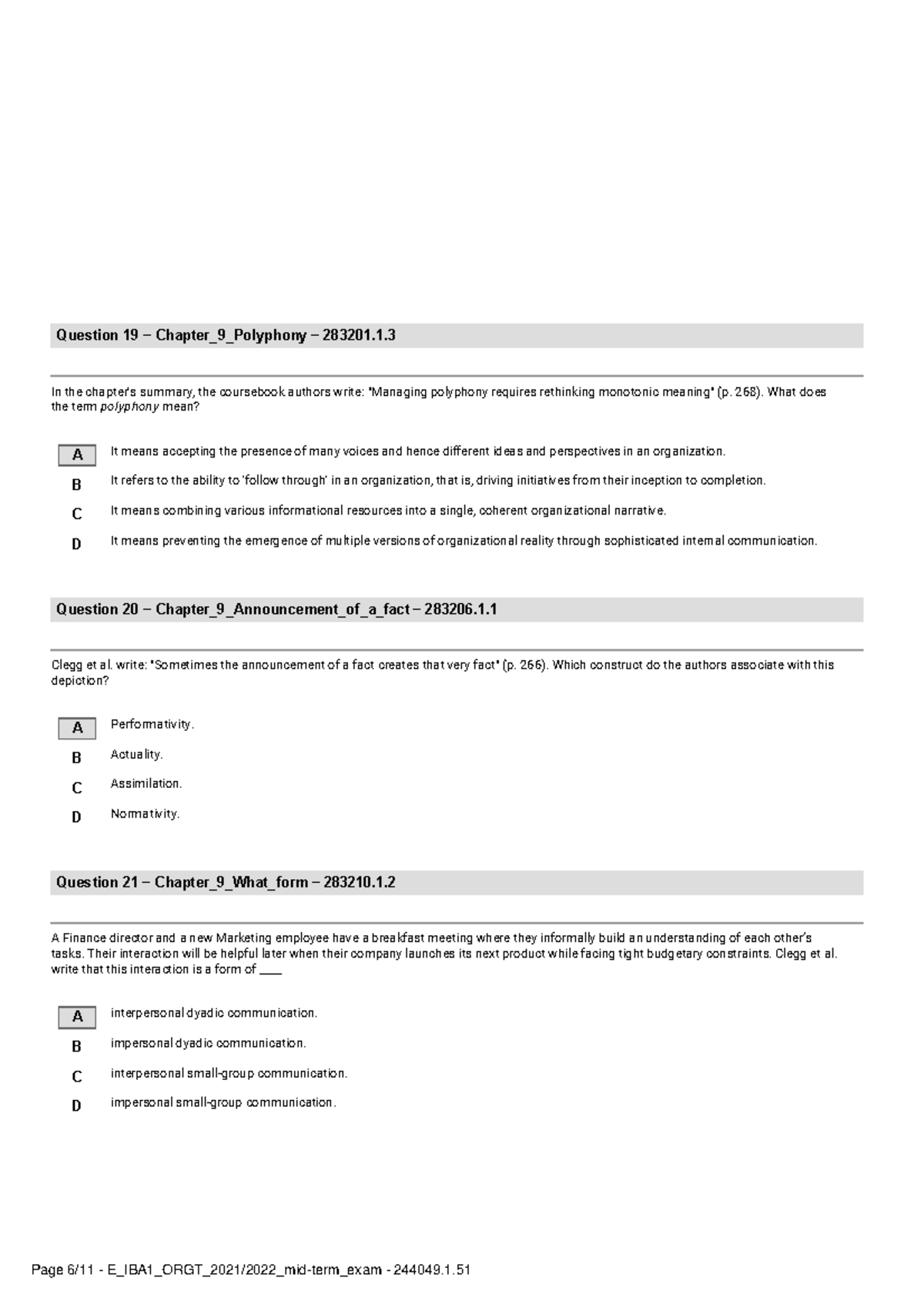 Midterm Exam Sample with Answers - Chapters 9 to 11 (283201 - 234742 ...