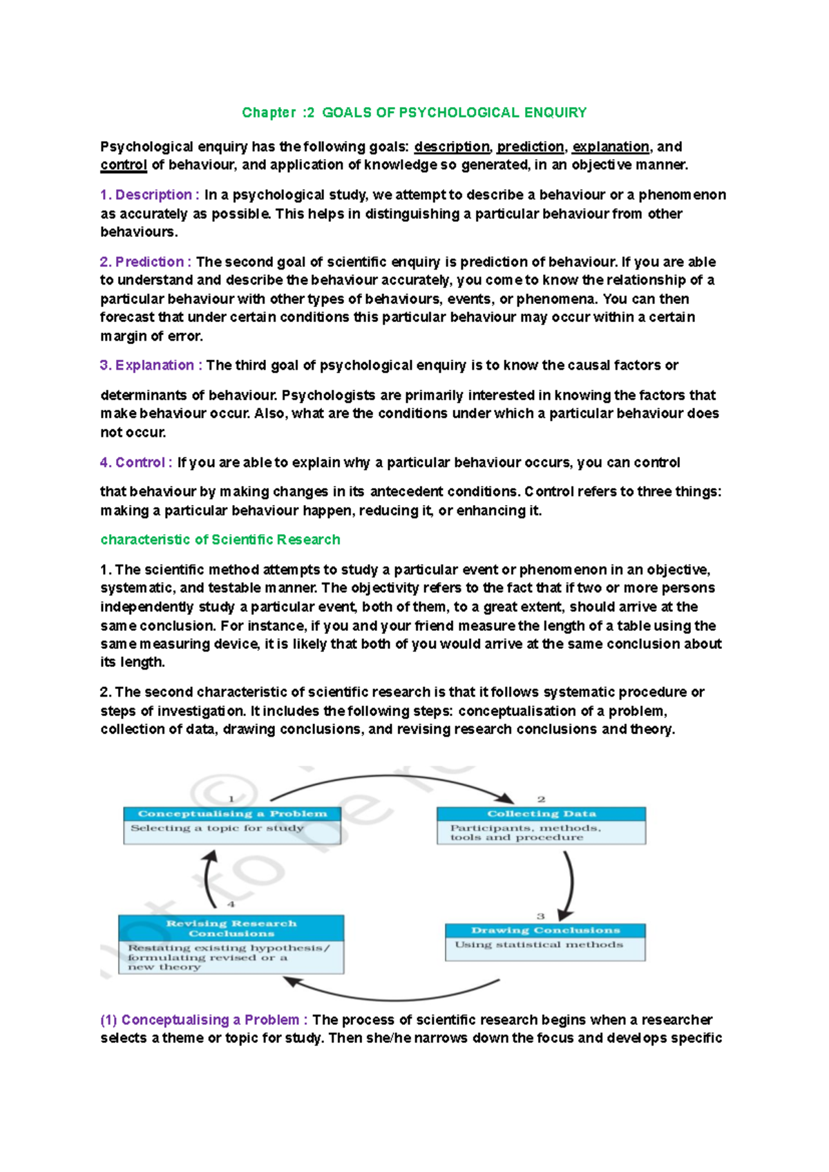 Psychology Ch 2: Goals of Psychological Enquiry and Research Methods ...