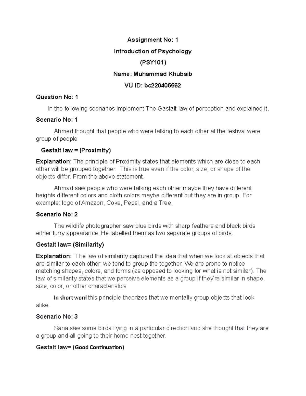 Fall 2022 PSY101 Assignment 1: Understanding Gestalt Laws of Perception ...