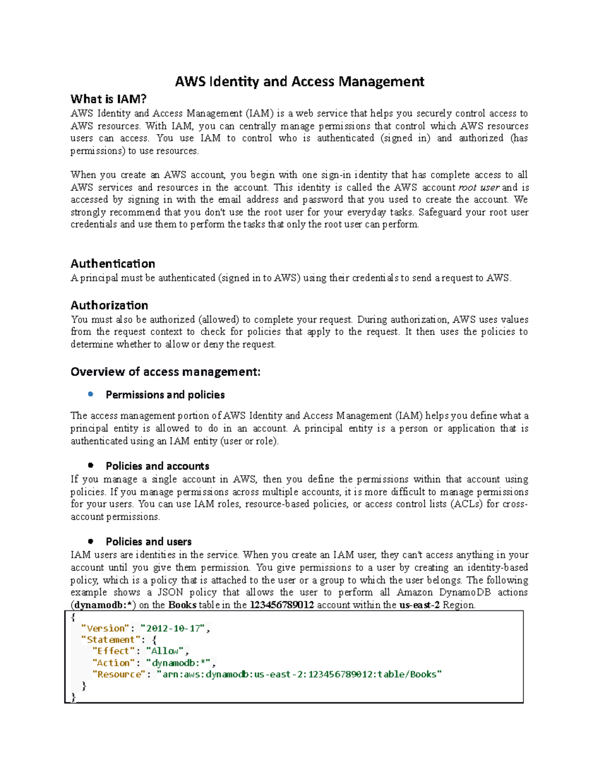 AWS IAM Service - Ug7gg7 - AWS Identity and Access Management What is ...