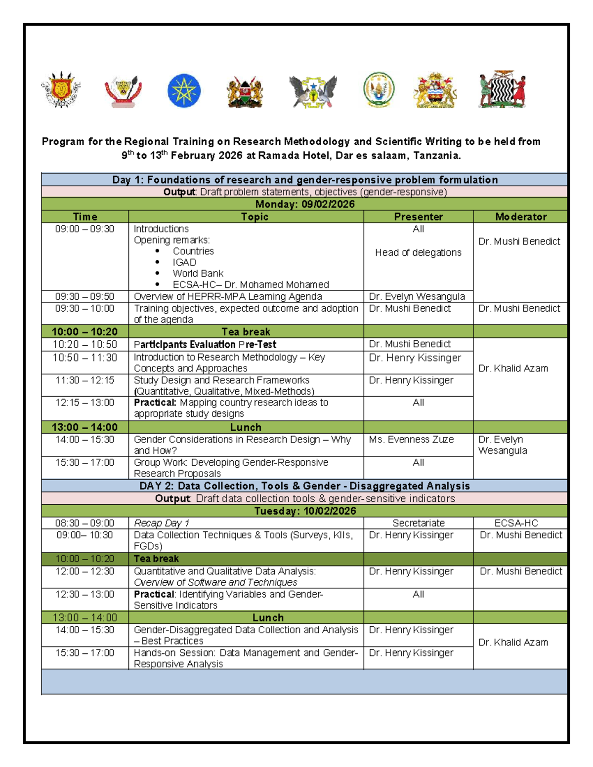 Draft Program for MPA-Program Training on Research Methodology - Feb ...