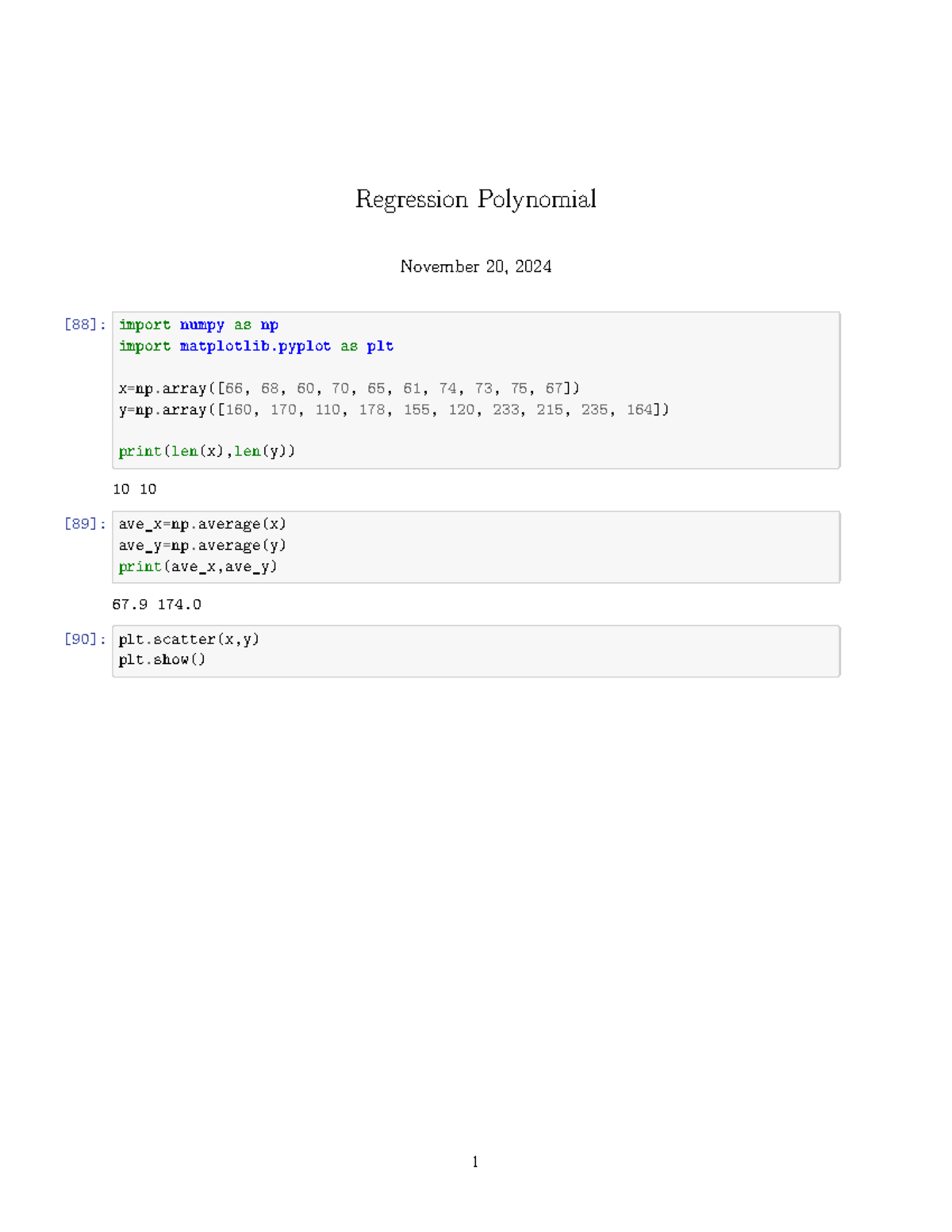 Regression Polynomial (2) - Regression Polynomial November 20, 2024 [88 ...