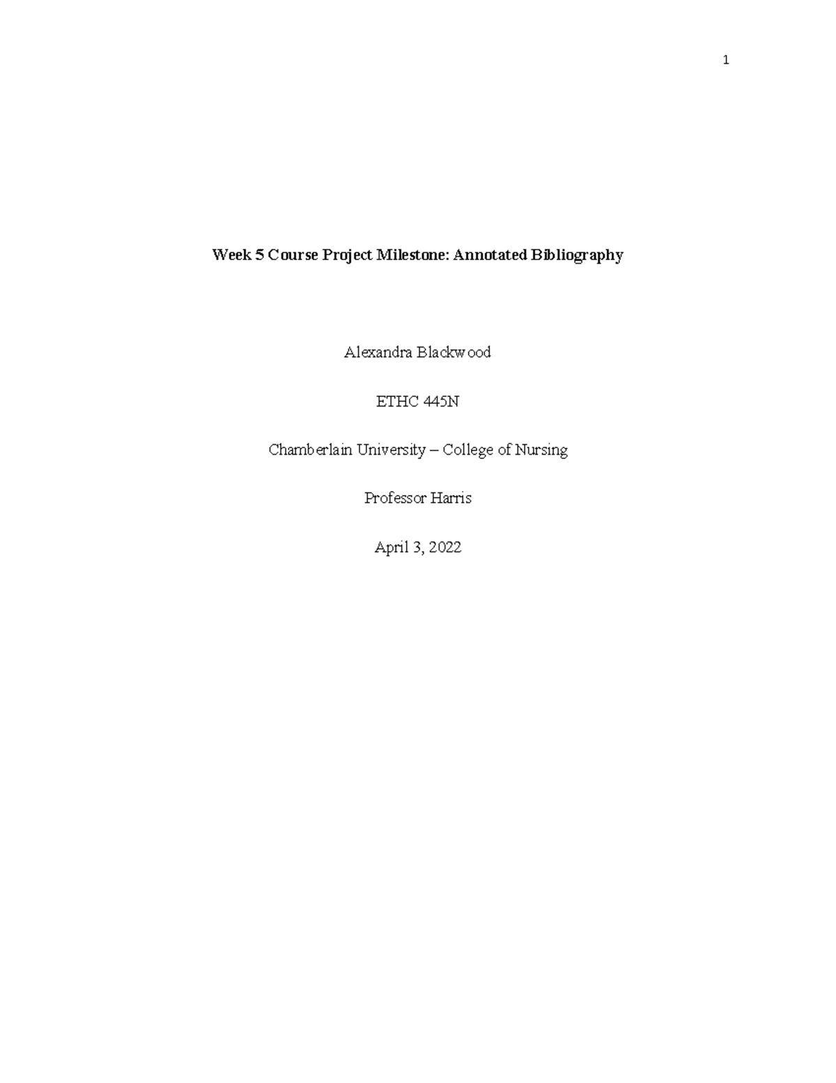 ETHC 445N Week 5 Assignment: Annotated Bibliography on Abortion - Studocu