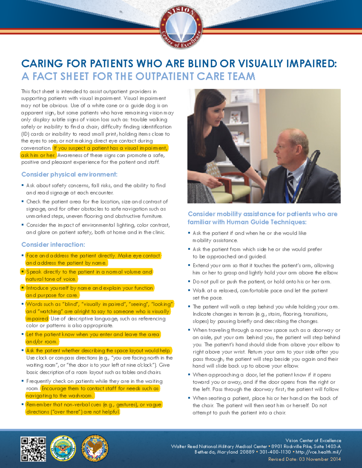 Caring for Patients with Visual Impairments: Outpatient Care Guide ...