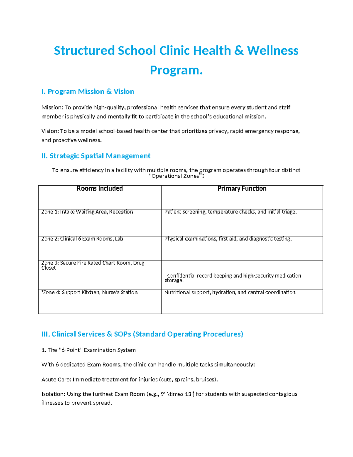 Structured School Clinic Health Wellness Program Overview - Studocu
