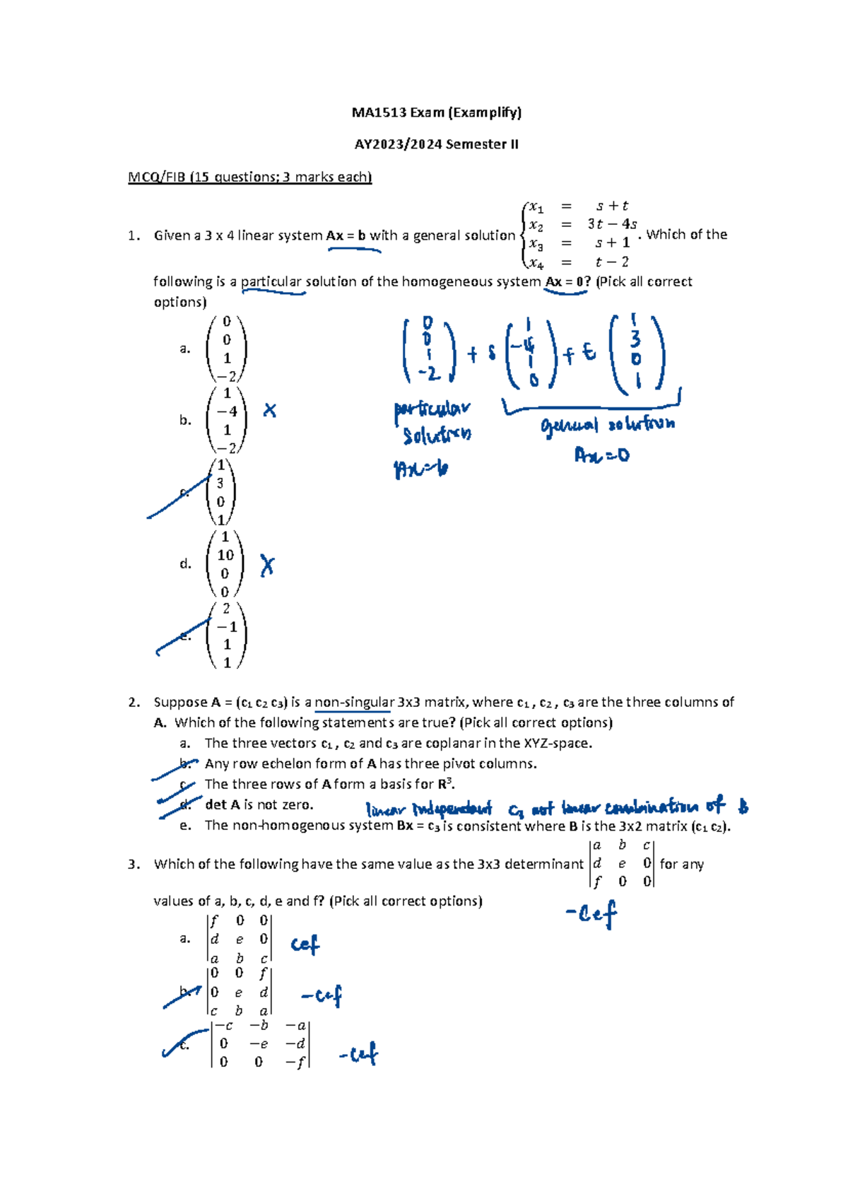 MA1513 Exam (Examplify) Semester II - Past Year Questions - Studocu