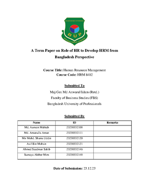 Sociology cover - For requirements - Bangladesh University of ...