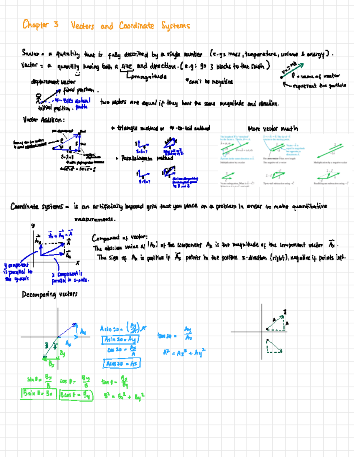 PHYS 313 Chapter 3: Understanding Vectors and Coordinate Systems - Studocu