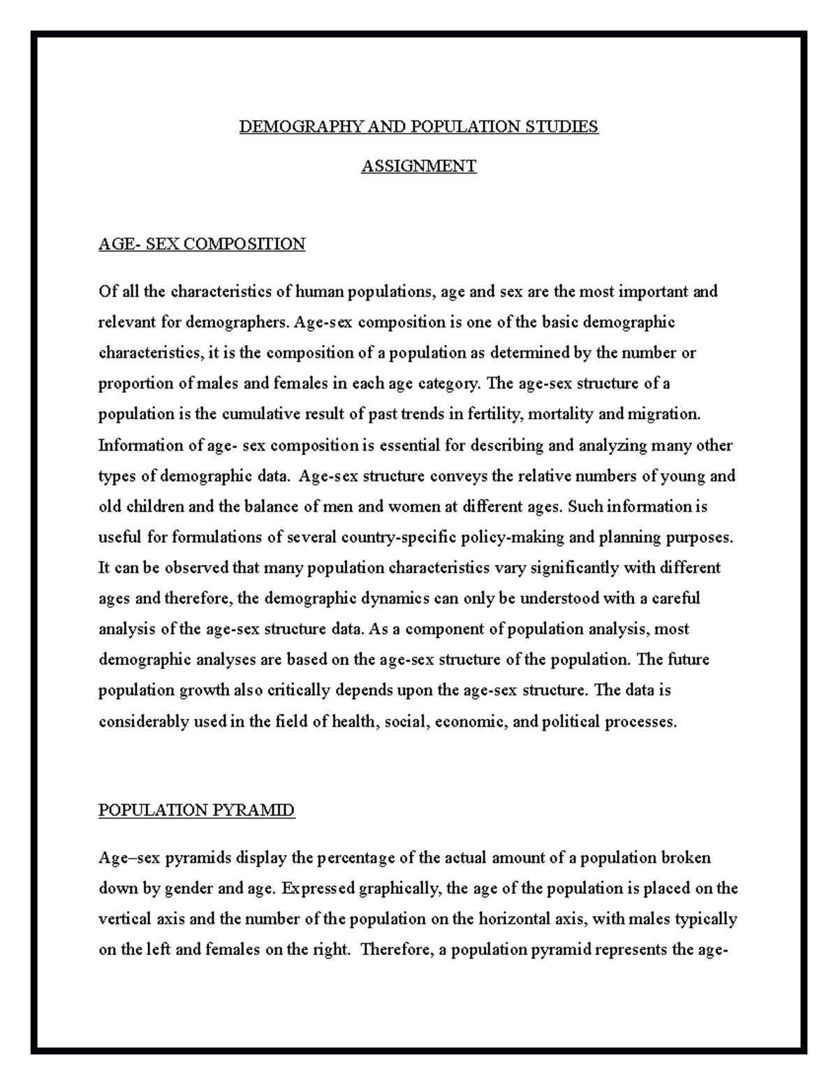 Demography Study: Understanding Population Pyramids and Structures ...