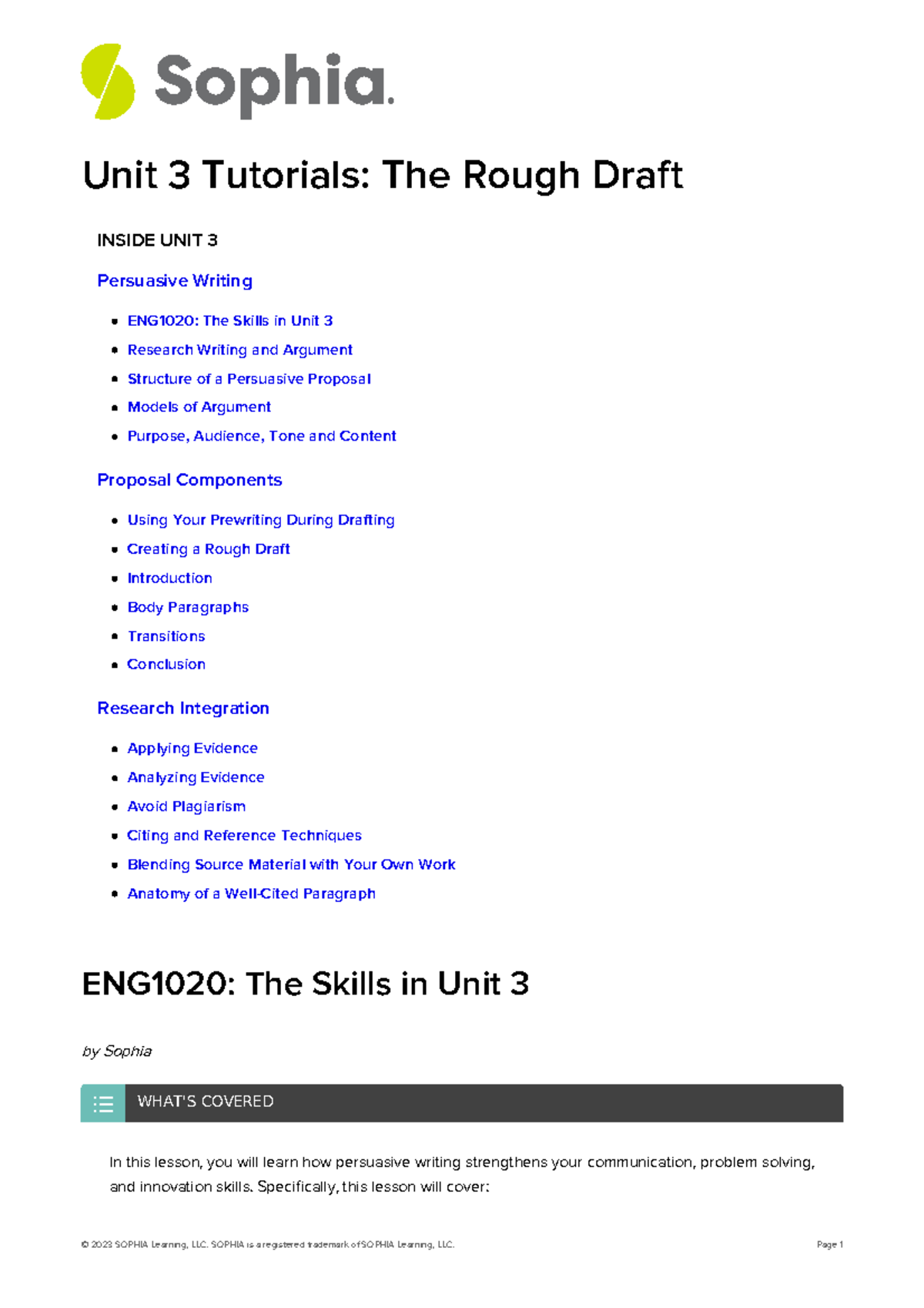 Unit 3 tutorials the rough draft - Unit 3 Tutorials: The Rough Draft ...