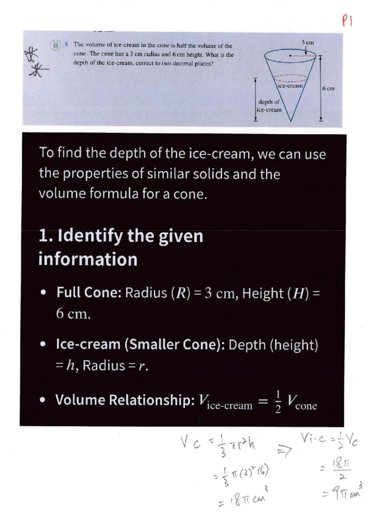Chapter 4L No.5: Volume Calculation of a Cone - Studocu
